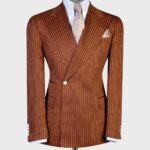Rust Pinstripe Double-Breasted Suit